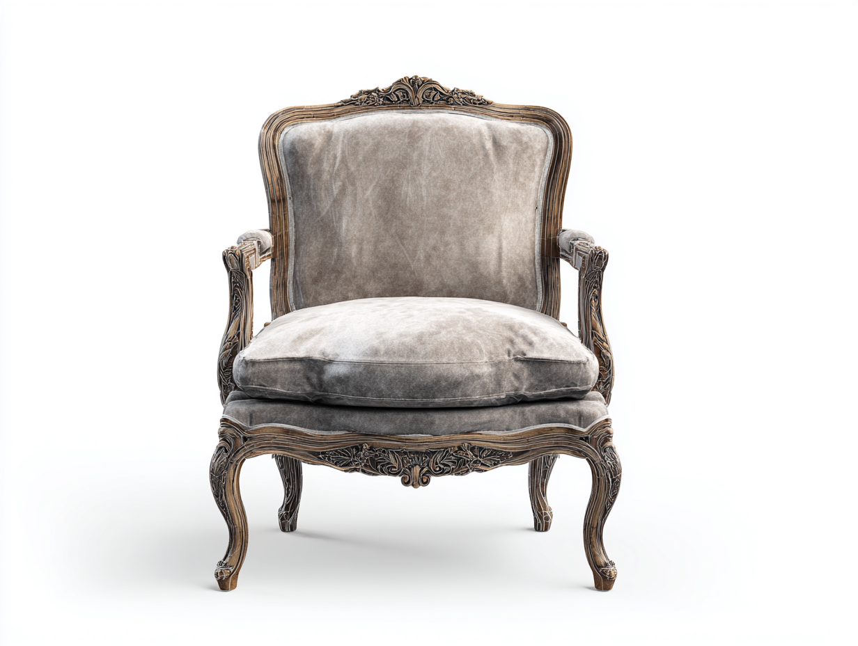 Armchair fabric 78x84x89 cm grey for living room vintage style