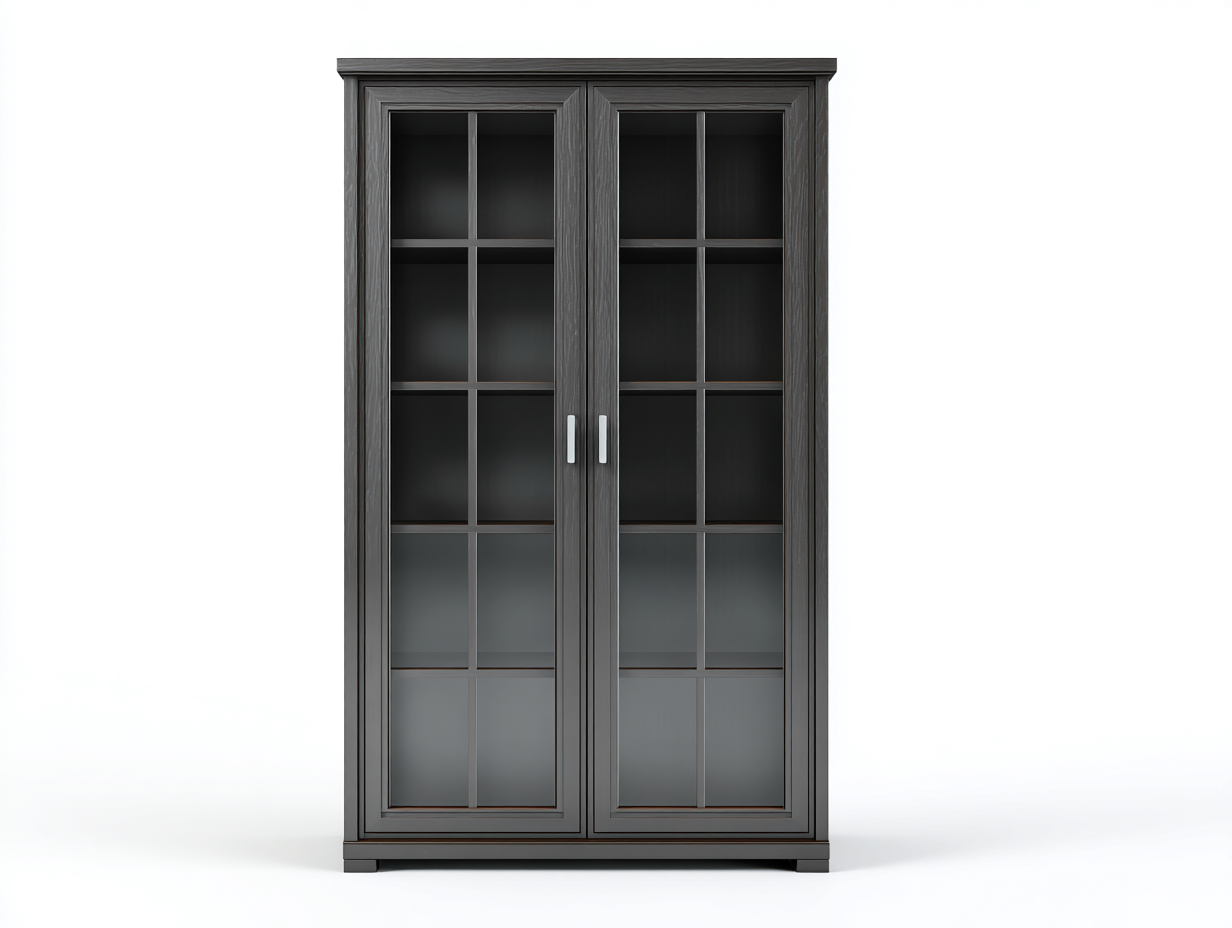 Display Cabinet engineered wood 85x38x195 cm dark grey for indoor display modern look