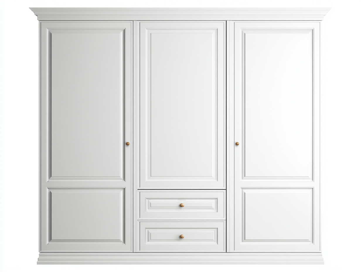Wardrobe engineered wood 190x57x205 cm white for bedroom classic design