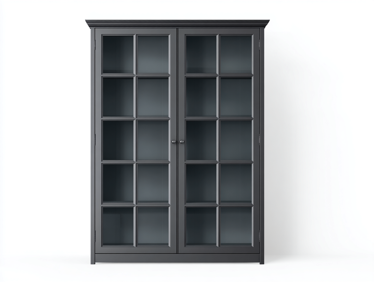 Display Cabinet engineered wood 95x40x200 cm dark grey for indoor display contemporary style