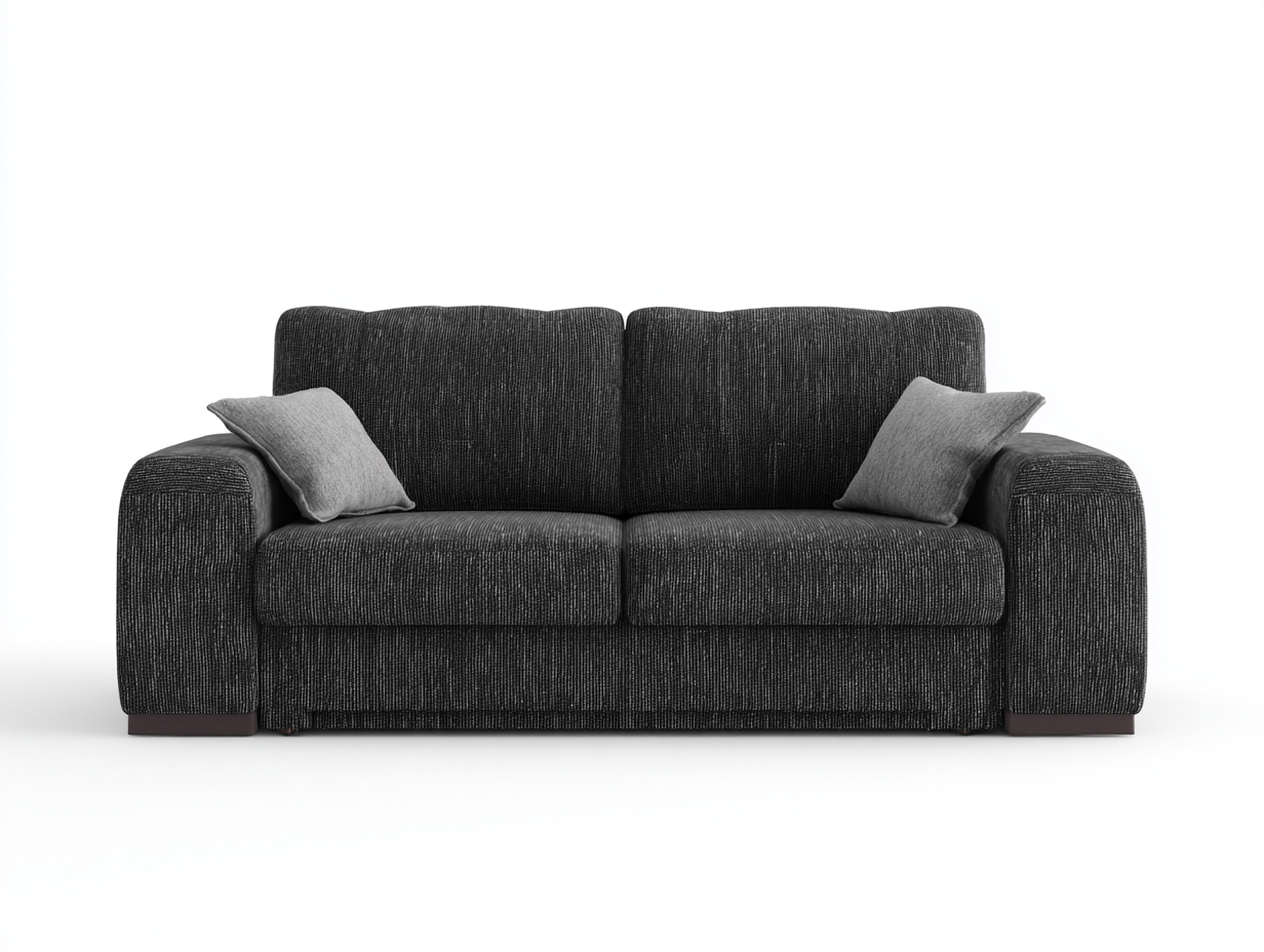 2 Seater Sofa fabric 184x94x88 cm charcoal for living room modern style