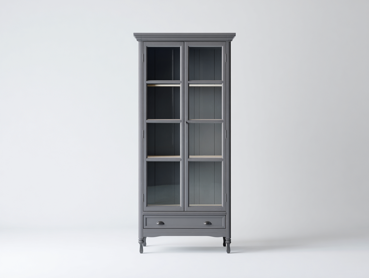 Display Cabinet engineered wood 65x38x175 cm grey for indoor display compact style