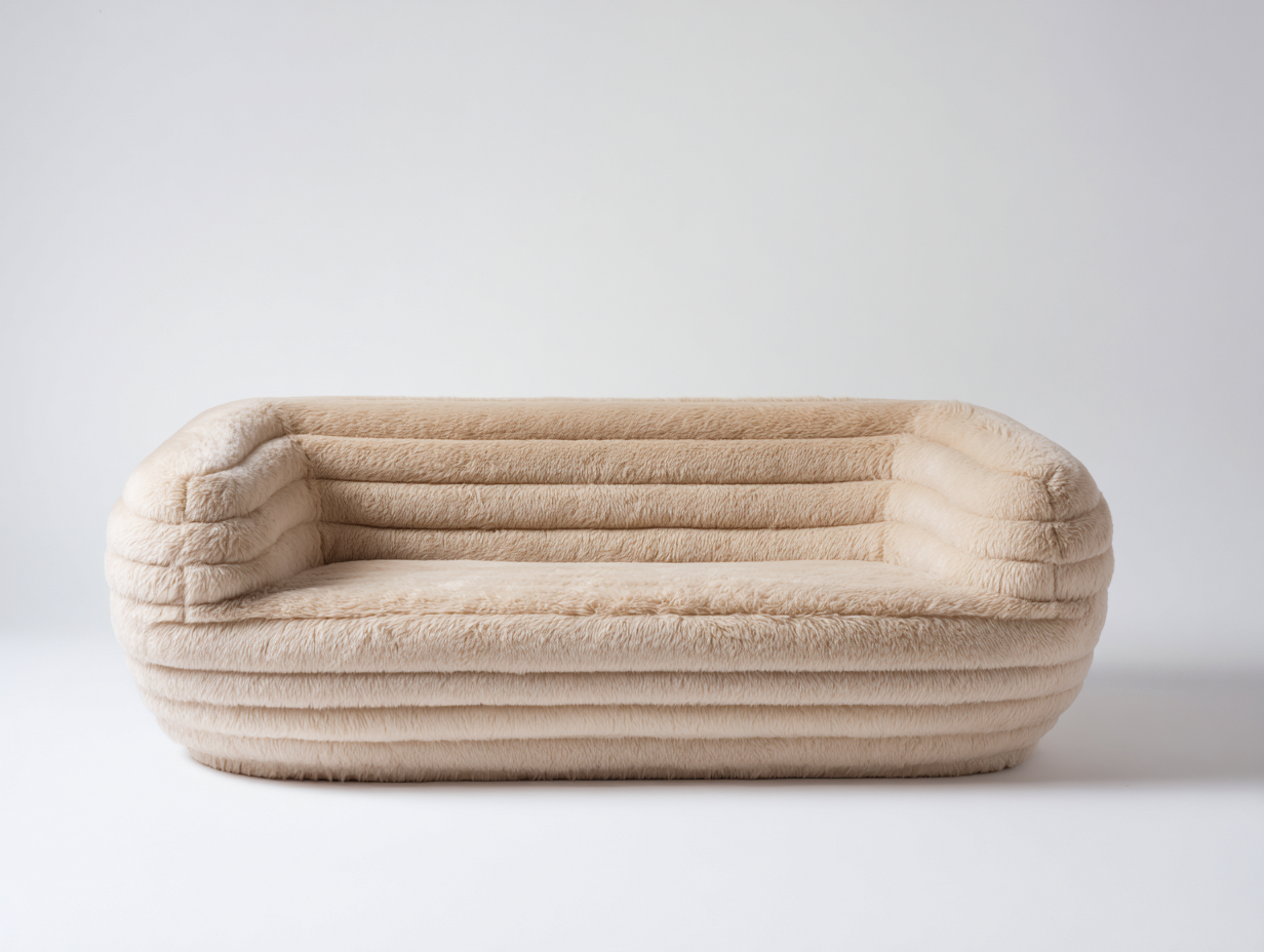 2 Seater Sofa fabric 152x96x76 cm beige for living room soft style