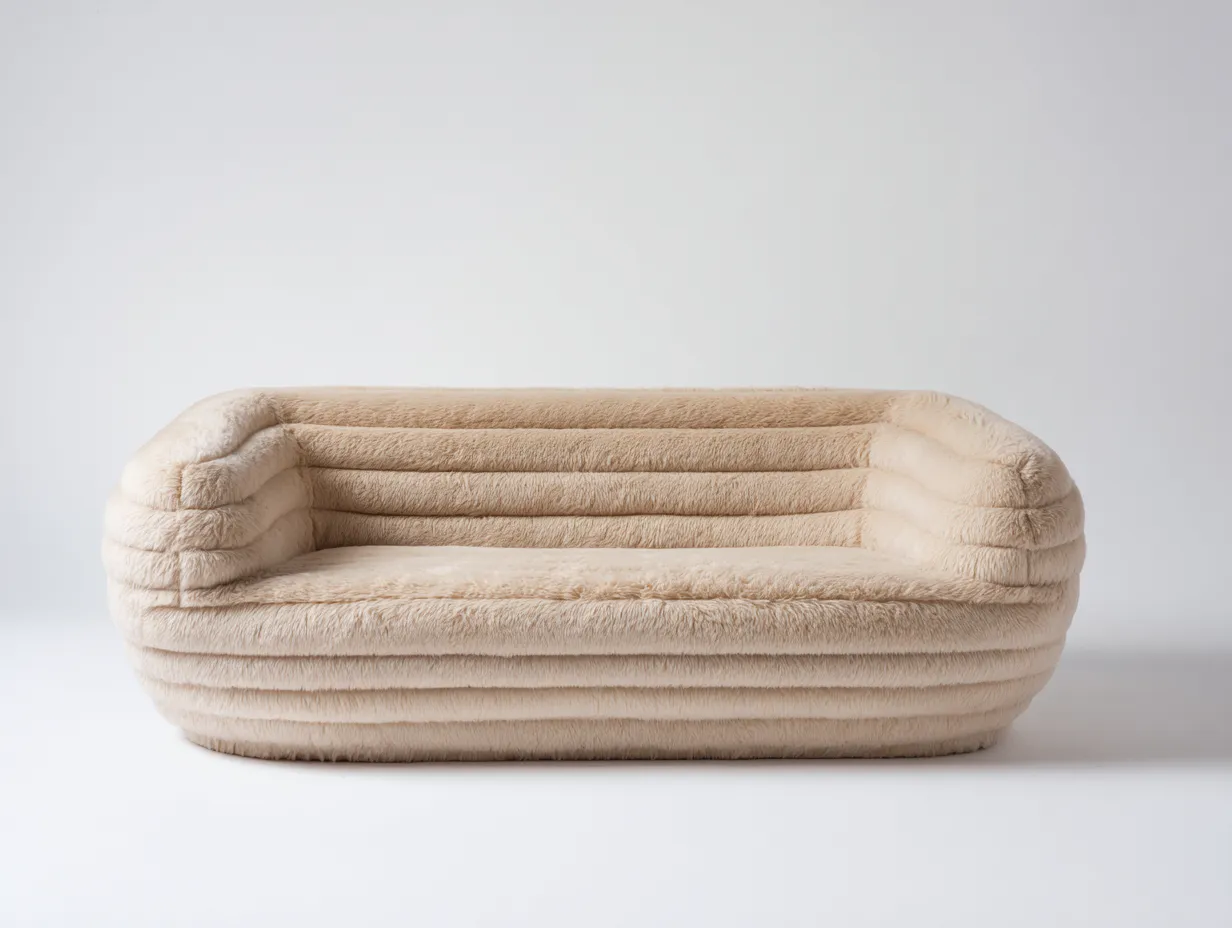 2 Seater Sofa fabric 152x96x76 cm beige for living room soft style