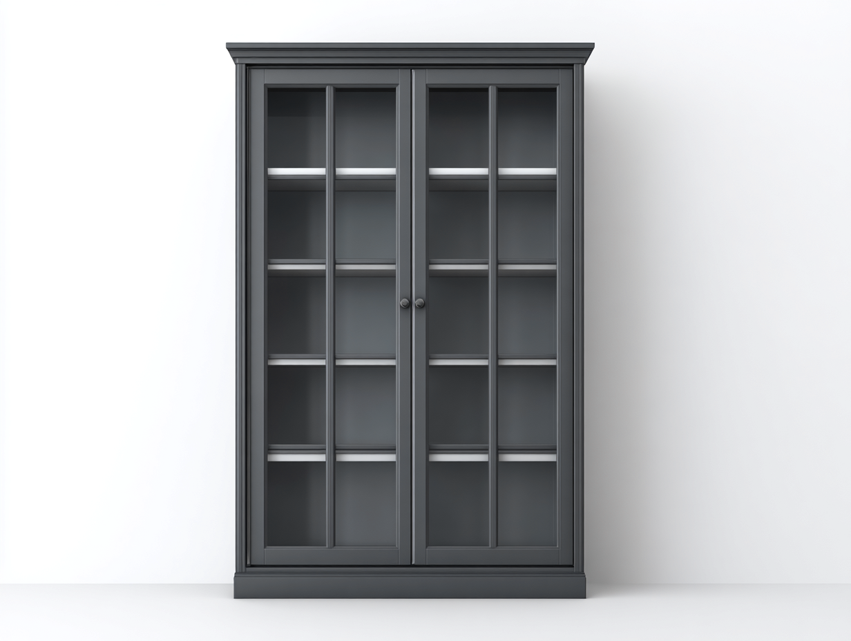 Display Cabinet engineered wood 90x40x200 cm dark grey for indoor display modern style