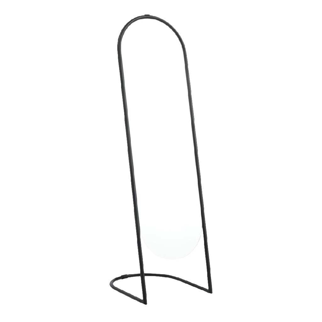 Espejo de pie moderno con estructura metálica negra-brianpetty.shop