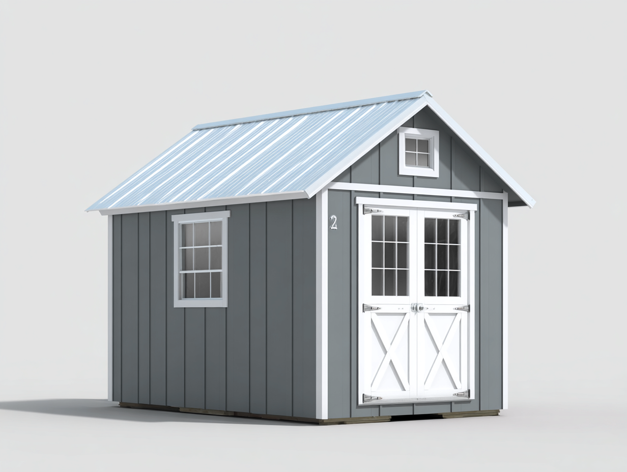 Storage Shed wood 180×140×195 cm grey white for garden storage