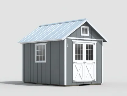 Storage Shed wood 180×140×195 cm grey white for garden storage