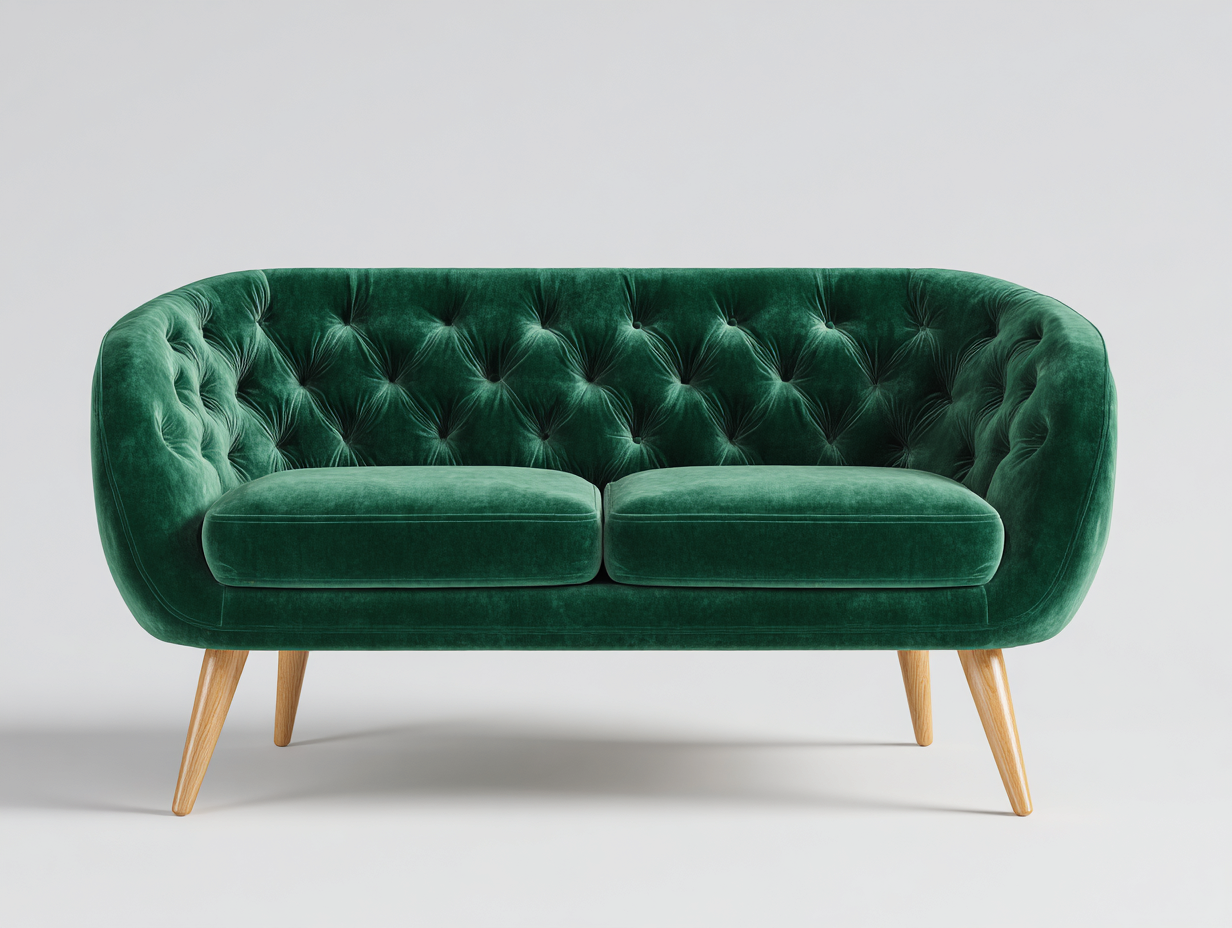 2 Seater Sofa classic indoor seating green