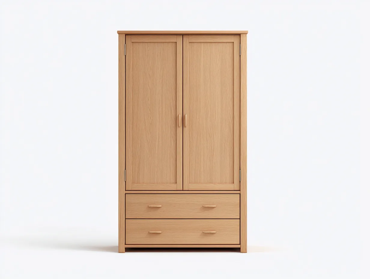 Wardrobe 100 × 55 × 190 cm – Oak – Hinged Door Design