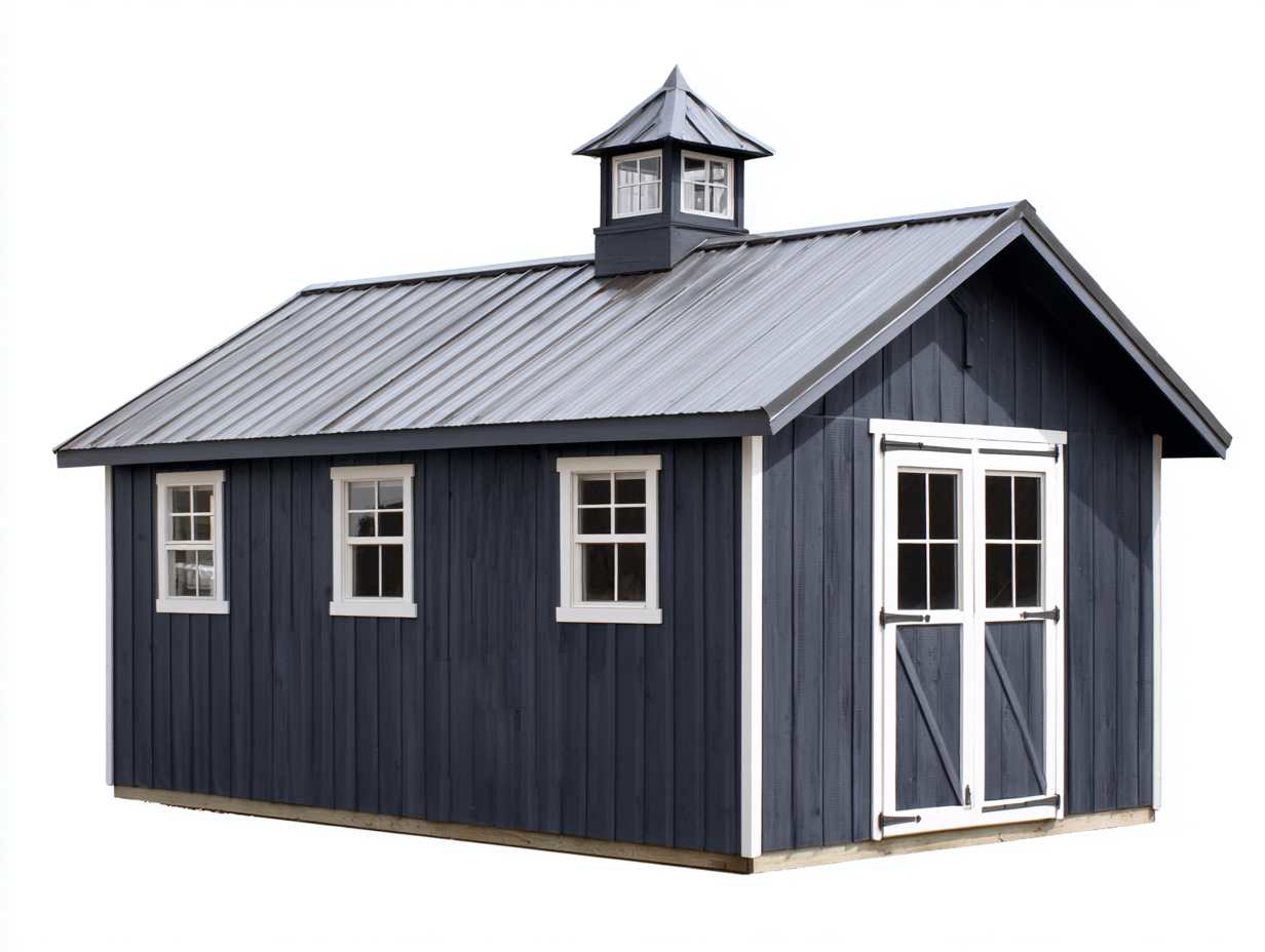 Storage Shed wood 210×160×200 cm navy blue white for garden use