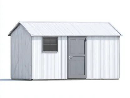 Storage Shed metal 230×170×205 cm white grey for outdoor storage