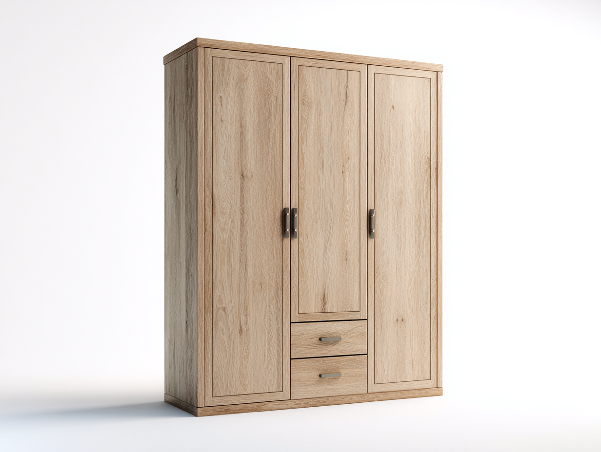 Wardrobe 135 × 58 × 200 cm – Oak – Hinged Door Design