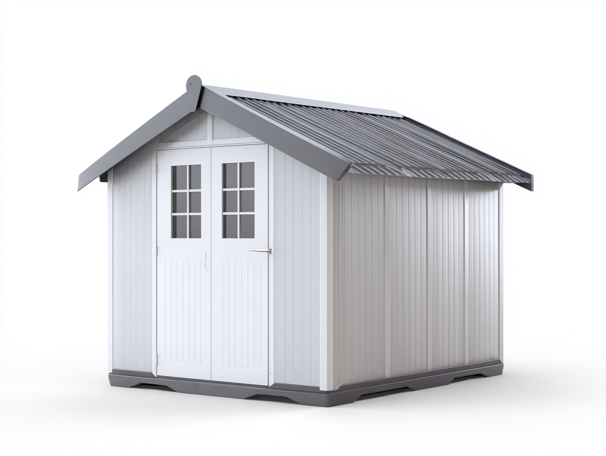 Storage Shed plastic 150×120×180 cm white grey for garden storage