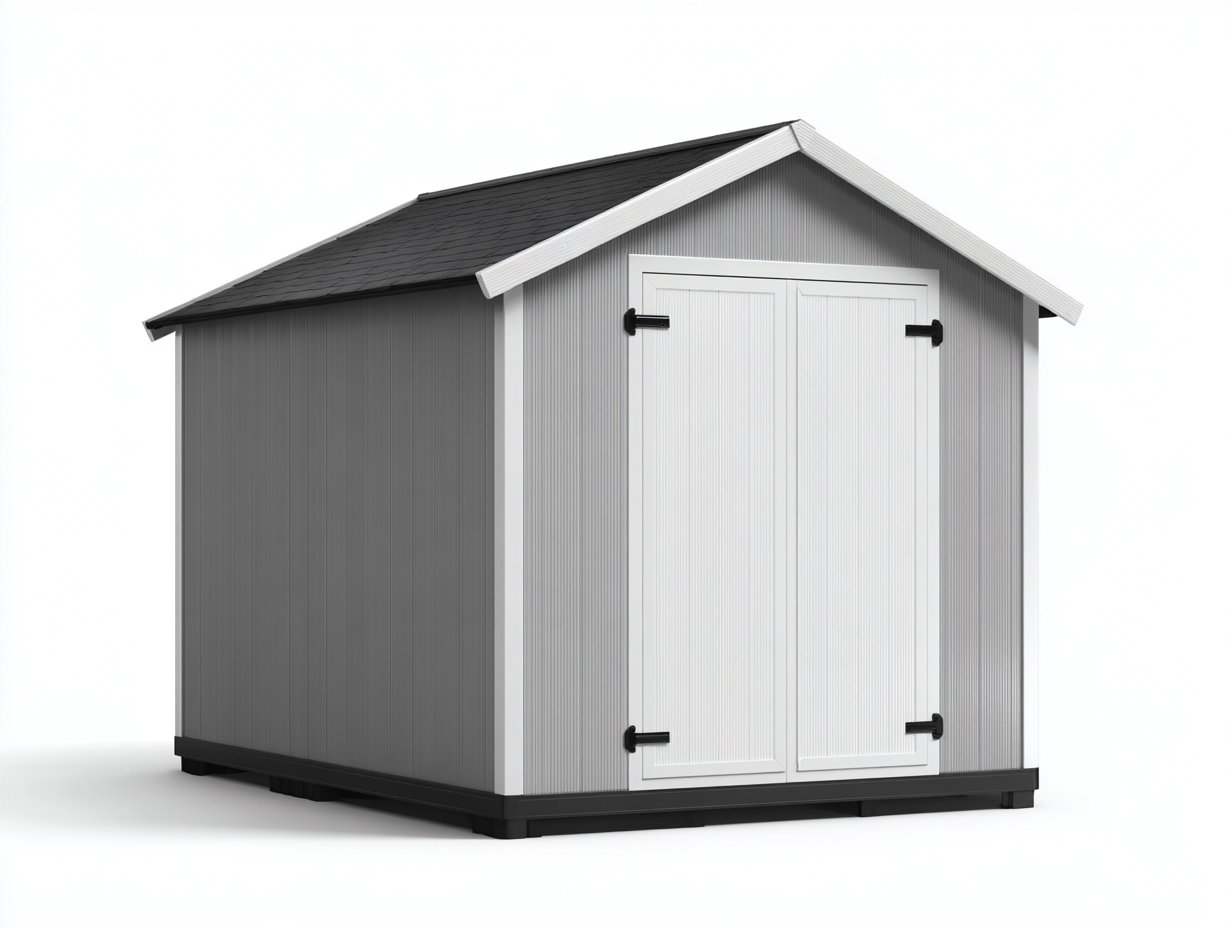 Storage Shed plastic 160×130×185 cm grey white for garden storage