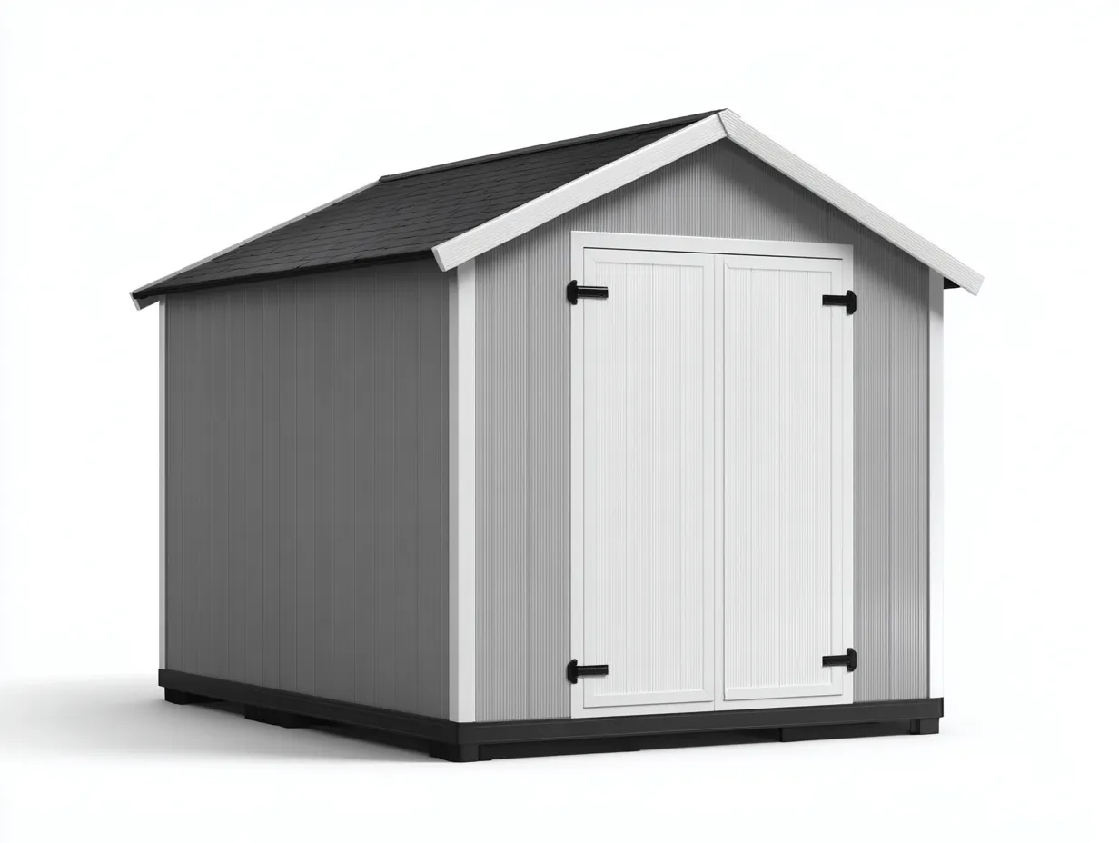 Storage Shed plastic 160×130×185 cm grey white for garden storage