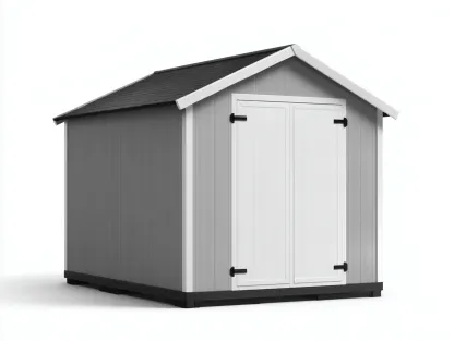 Storage Shed plastic 160×130×185 cm grey white for garden storage