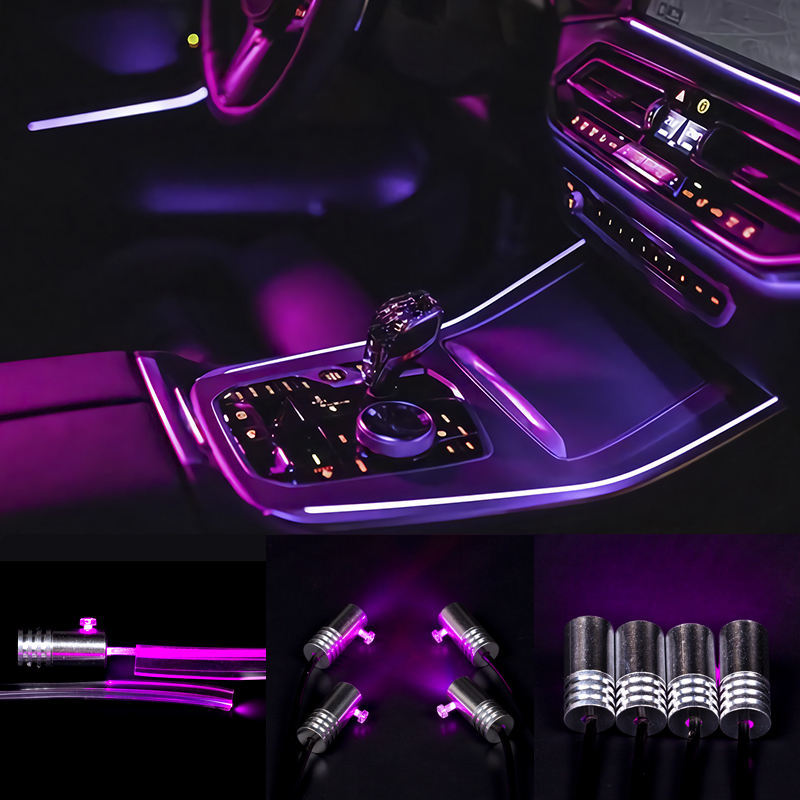 APP Control RGB Car LED Interior Ambient Lights Music Sync Footwell Kit Bluetooth 16 Million Colors