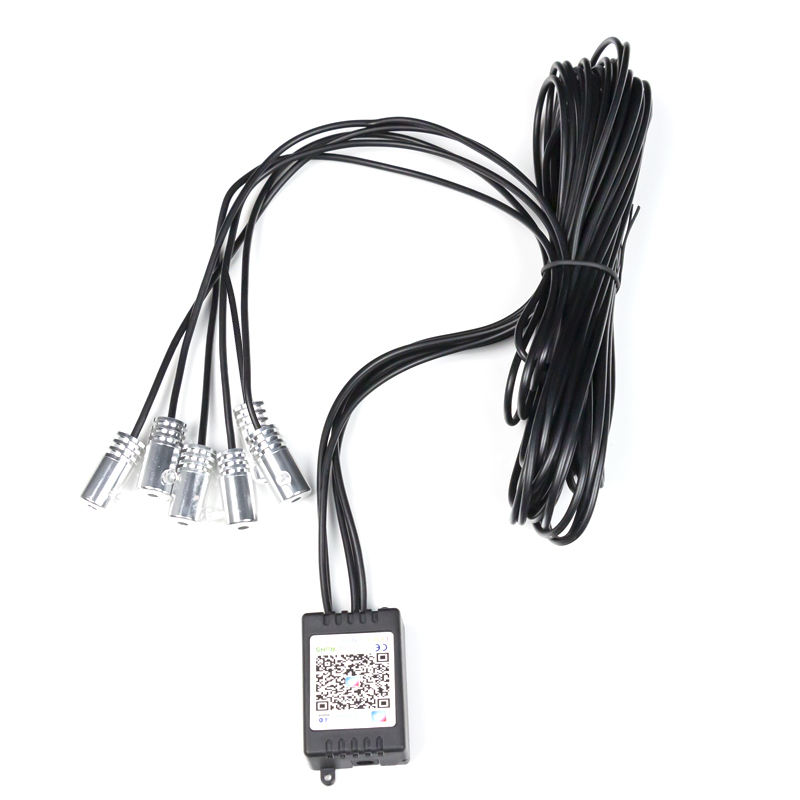 APP Control RGB Car LED Interior Ambient Lights Music Sync Footwell Kit Bluetooth 16 Million Colors