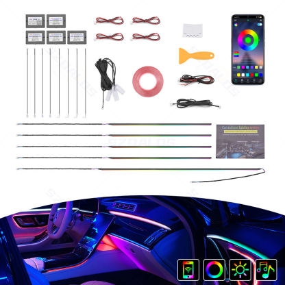 Car Interior Atmosphere Lights Syncing with Music Rhythm