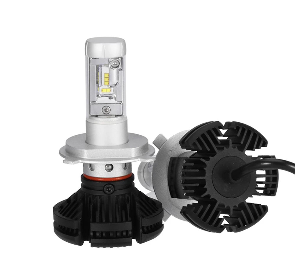 X3 DIY Multi-Color LED Headlight Bulb 22W 3400LM | 4-Color Temperature Films Included | Lumileds Luxeon ZES Chips | 360° Adjustable Beam | Aviation Aluminum 6063 (2-Pack)