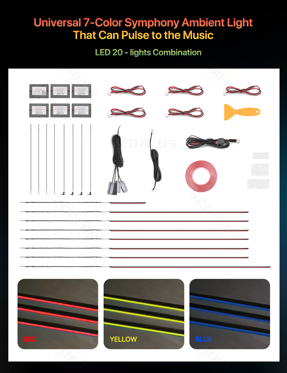  Smart RGBIC Dynamic Symphony Car Interior Ambient Lighting Kit SeaPeak