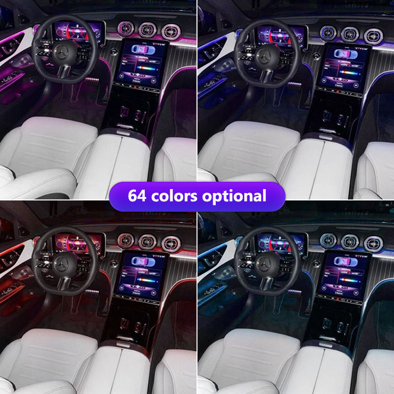 APP Control RGB Car LED Interior Ambient Lights Music Sync Footwell Kit Bluetooth 16 Million Colors