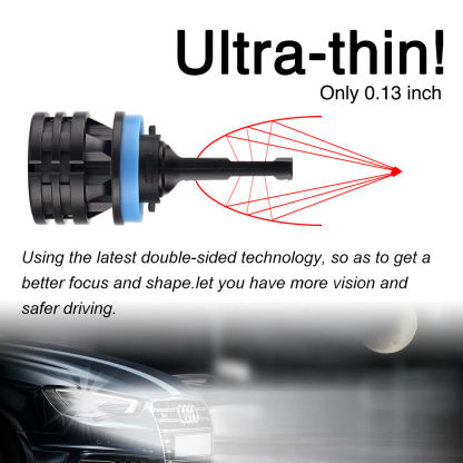 M2 LED Headlight Bulb 27W 4200LM | Internal Driver Design | 360° Adjustable Chuck | High Speed Ball Fan Cooling | 6500K White | Aviation Aluminum 6063 | Plug & Play (2-Pack)