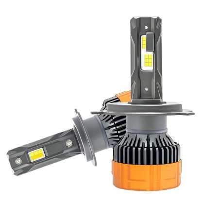 3-Color Remote Strobe LED Car Headlight 80W 6000LM 12V IP67 for H1 H4 H7 H11 9005 9006