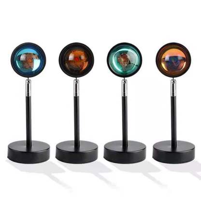 Modern RGB 16-Color LED Sunset Projection Lamp - App Controlled Halo Sunset Light for Home & Office
