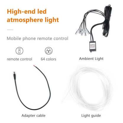 APP Control RGB Car LED Interior Ambient Lights Music Sync Footwell Kit Bluetooth 16 Million Colors