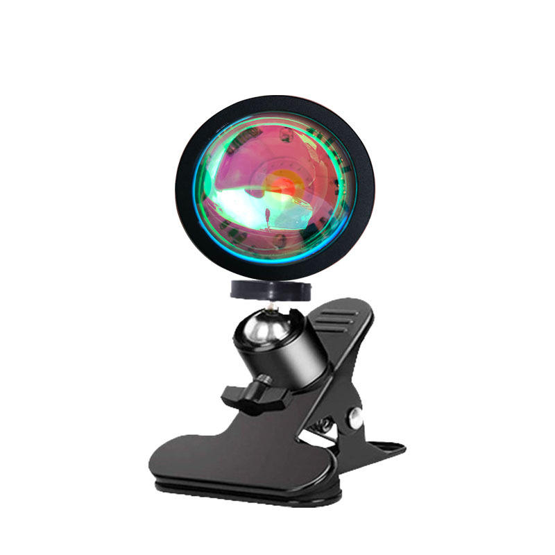 Modern RGB 16-Color LED Sunset Projection Lamp - App Controlled Halo Sunset Light for Home & Office