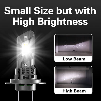 E4X 1:1 Halogen Size LED Headlight Bulb 26W 5600LM | 7535 High-Density Chip | 6500K White | Universal H1 H7 H11 H15 9005 9006 9012 (2-Pack)