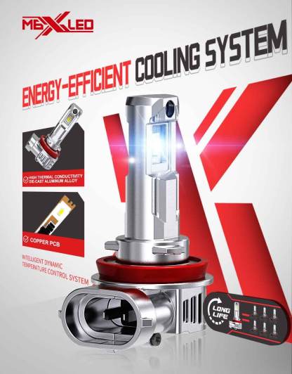 M6X Fanless LED Headlight Bulb 21W 5000LM | 1:1 Halogen Size | Custom-made 5530 Chip | Pure Copper PCB | Universal H1 H4 H7 H11 9005 9012 (2-Pack)