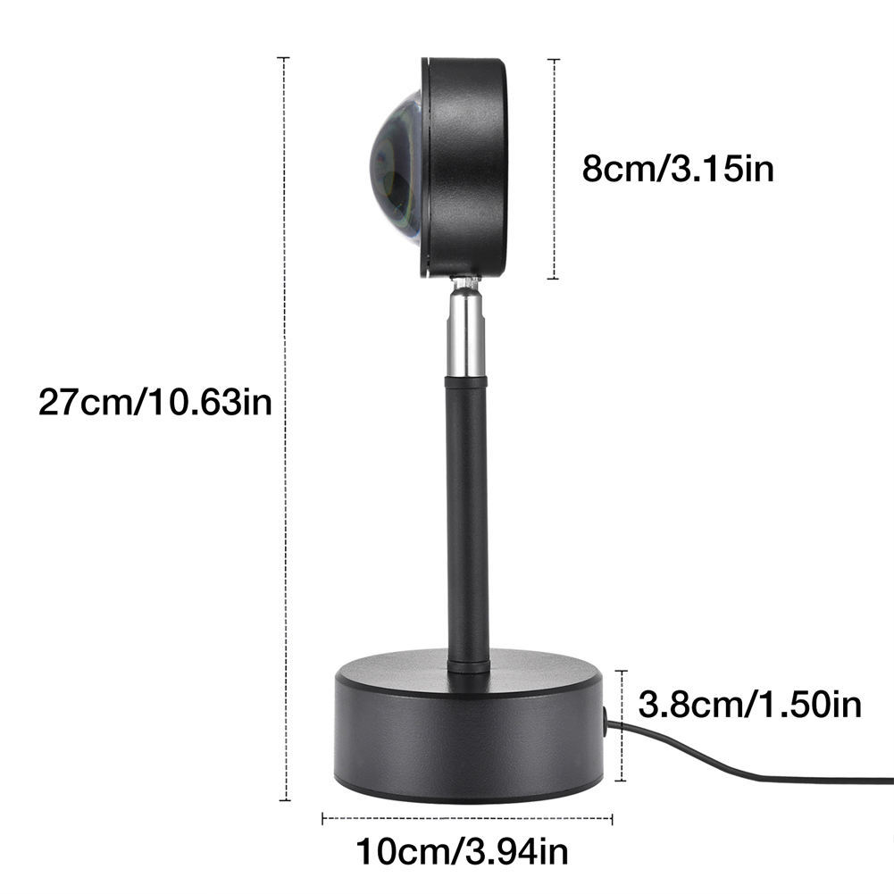 Portable Sunset Projection Lamp Night Light - Romantic Ambient Lighting for Bedroom, Party, Photography & Gift