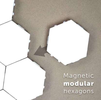 Complete Hexagon Wall Light Kit with USB Cable and Connectors