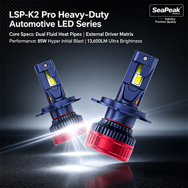 SeaPeak K2 High-Power LED Headlight Bulbs | 80W 14000LM 6300K White