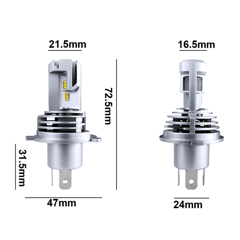 M3 Classical Design LED Headlight Bulb 25W 4200LM | Plug & Play Halogen Size | Imported ZES Chips 6500K Cool White H1 H4 H7 H11 HB3 HB4 9012 (2-Pack)
