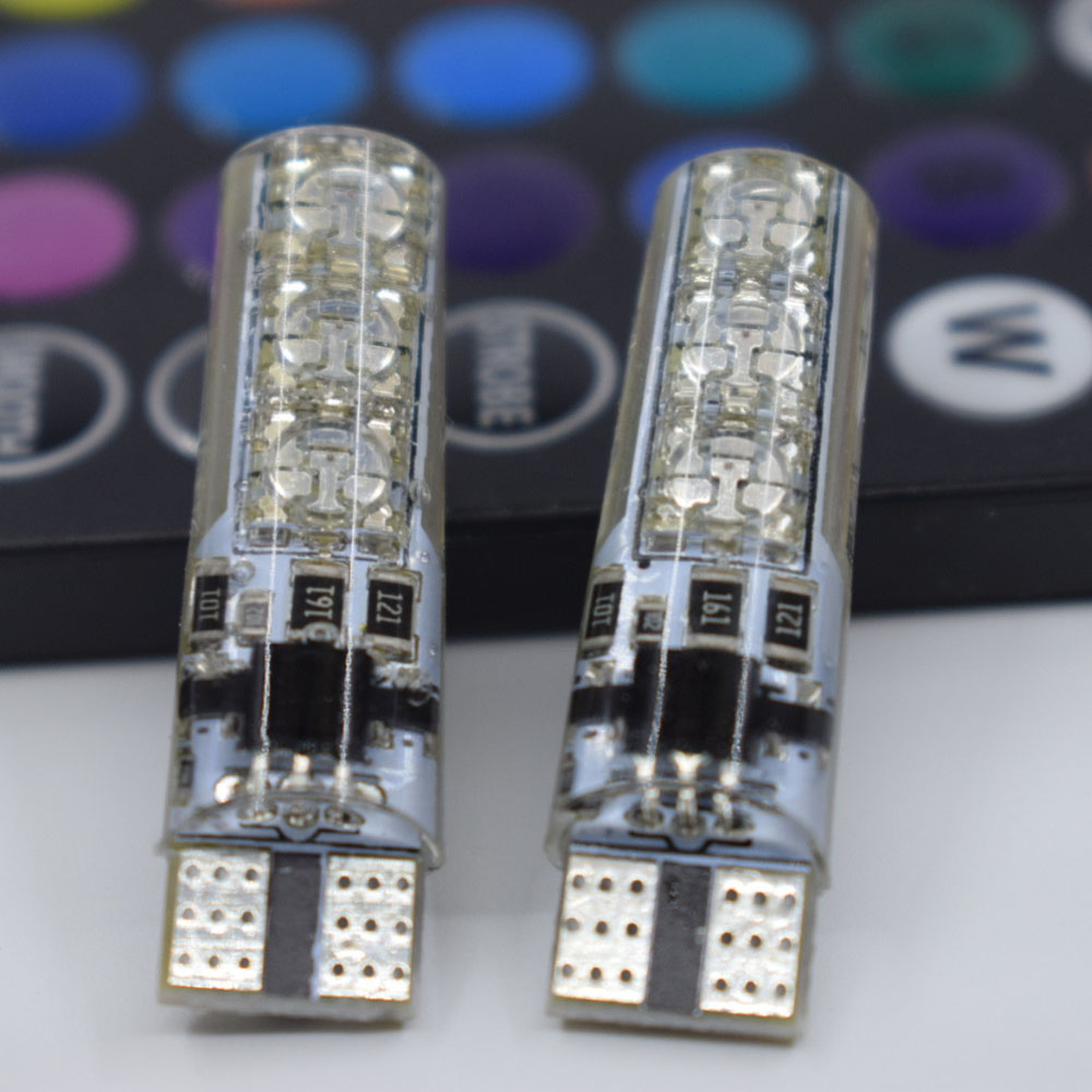 SeaPeak™ Spectrum T10 W5W RGB LED Interior Lights - Multi-Color Atmosphere Bulbs with Remote Control - Universal Fit for Car Reading, Wedge, and Clearance Lights