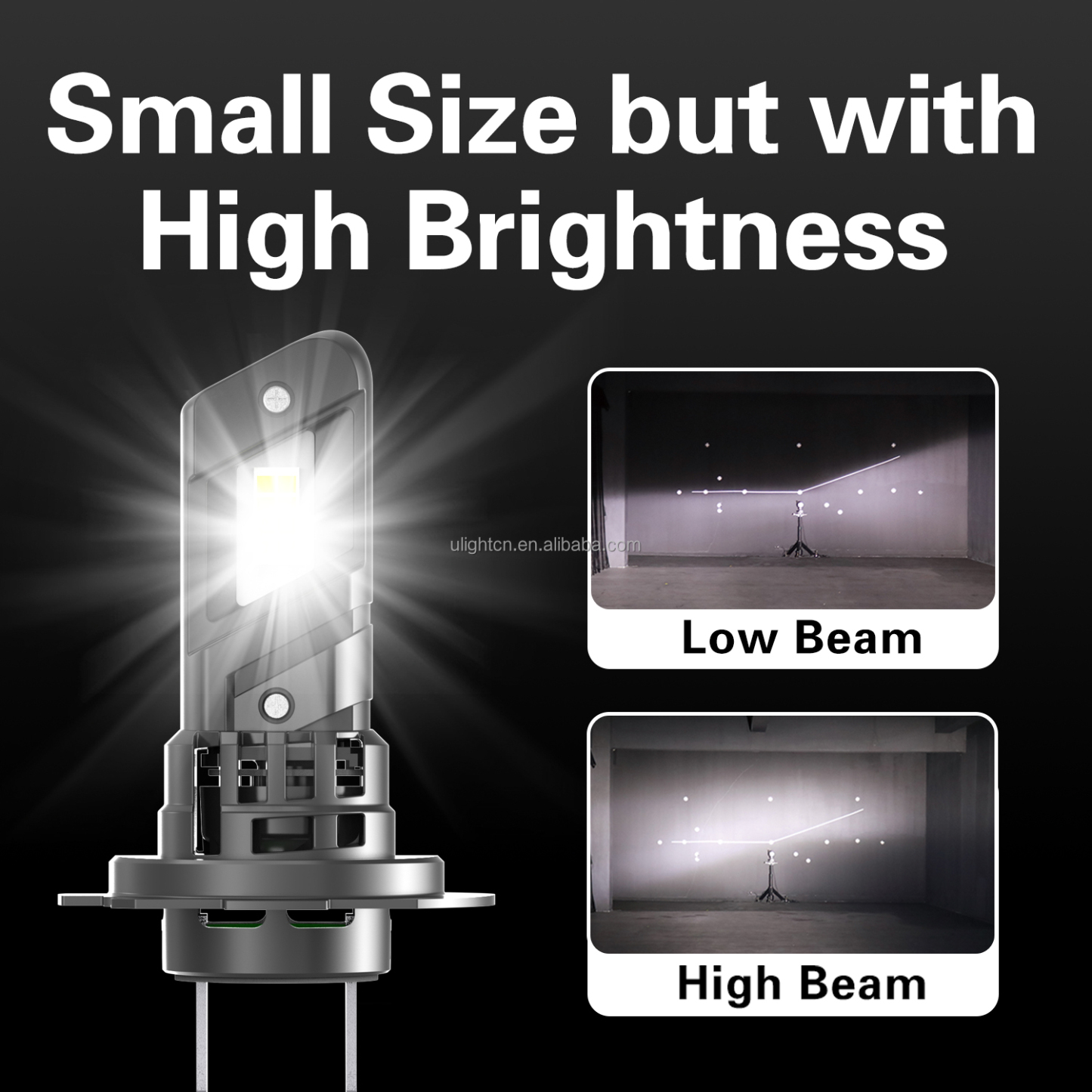 E4X 1:1 Halogen Size LED Headlight Bulb 26W 5600LM | 7535 High-Density Chip | 6500K White | Universal H1 H7 H11 H15 9005 9006 9012 (2-Pack)