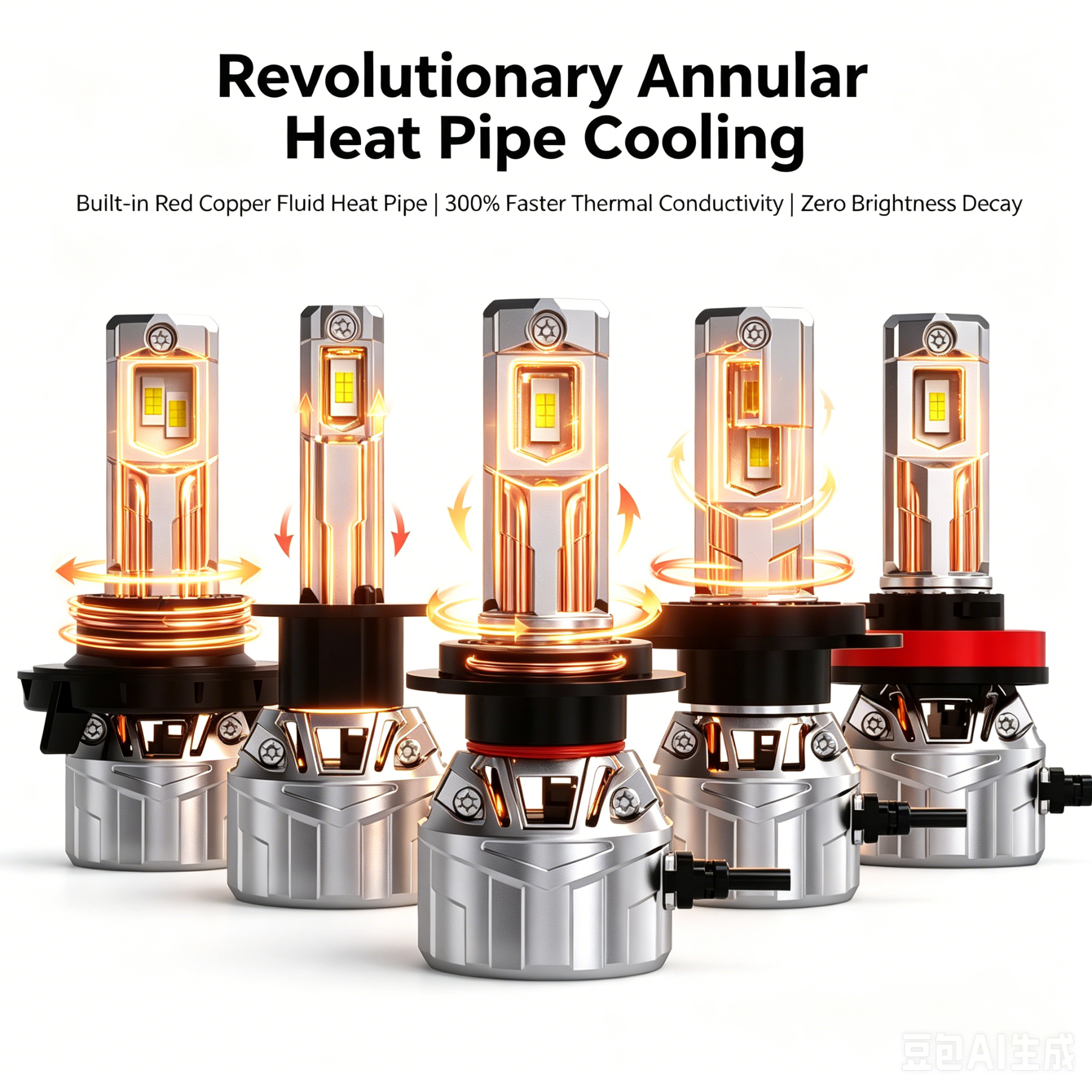 SeaPeak P2 55W LED Headlight Bulbs 10400LM 6500K Bright Kit