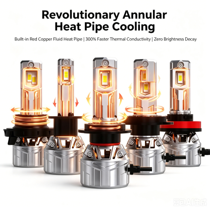 SeaPeak P2 55W LED Headlight Bulbs 10400LM 6500K Bright Kit