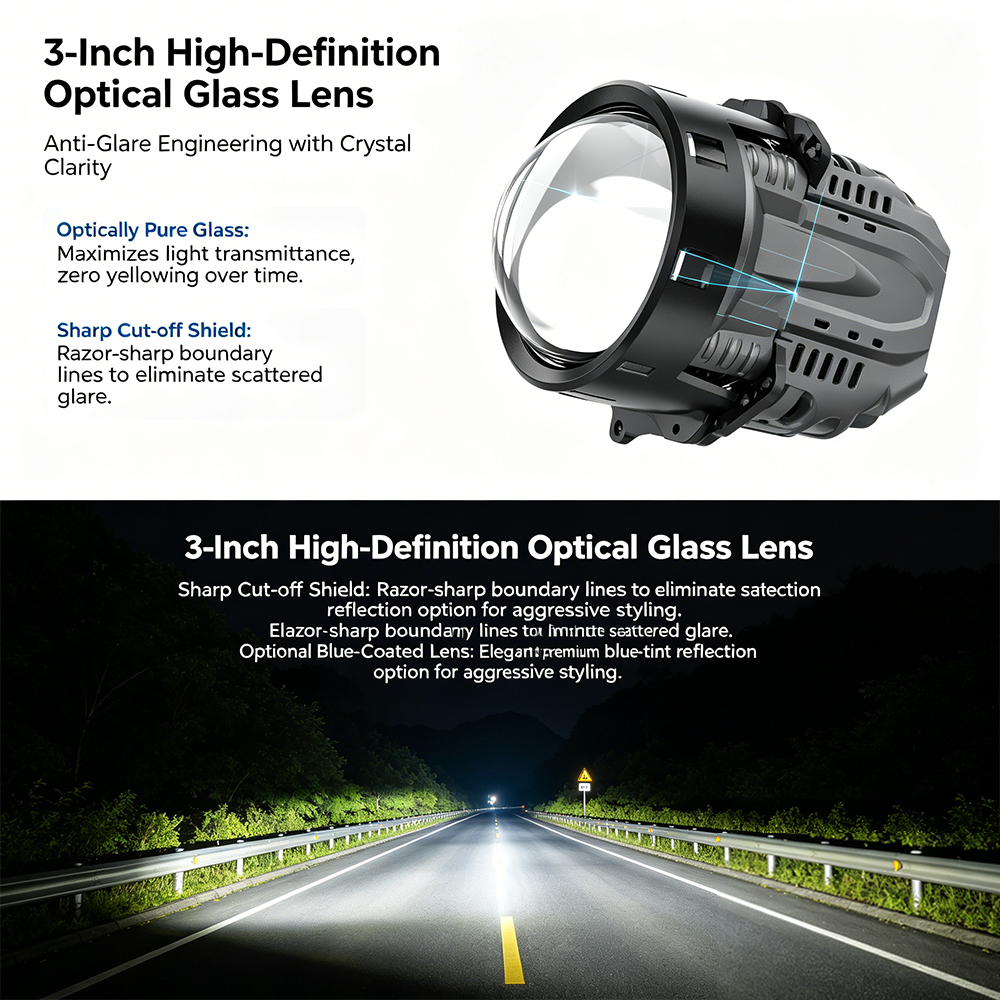 SeaPeak 3" Bi-LED Projector Lens Headlight Retrofit Kit AP1 AP2 ZS1 Series