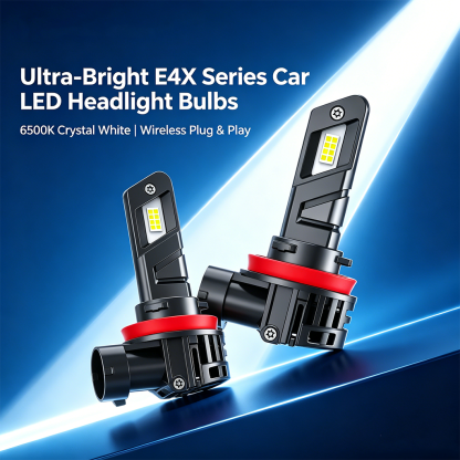 SeaPeak M6X Car LED Headlight Bulbs - 6500K Cool White 1:1 Mini Size Replacement Kit (H11 H7 H4 9005 9006, 12V-24V Universal Fit, 2-Pack)