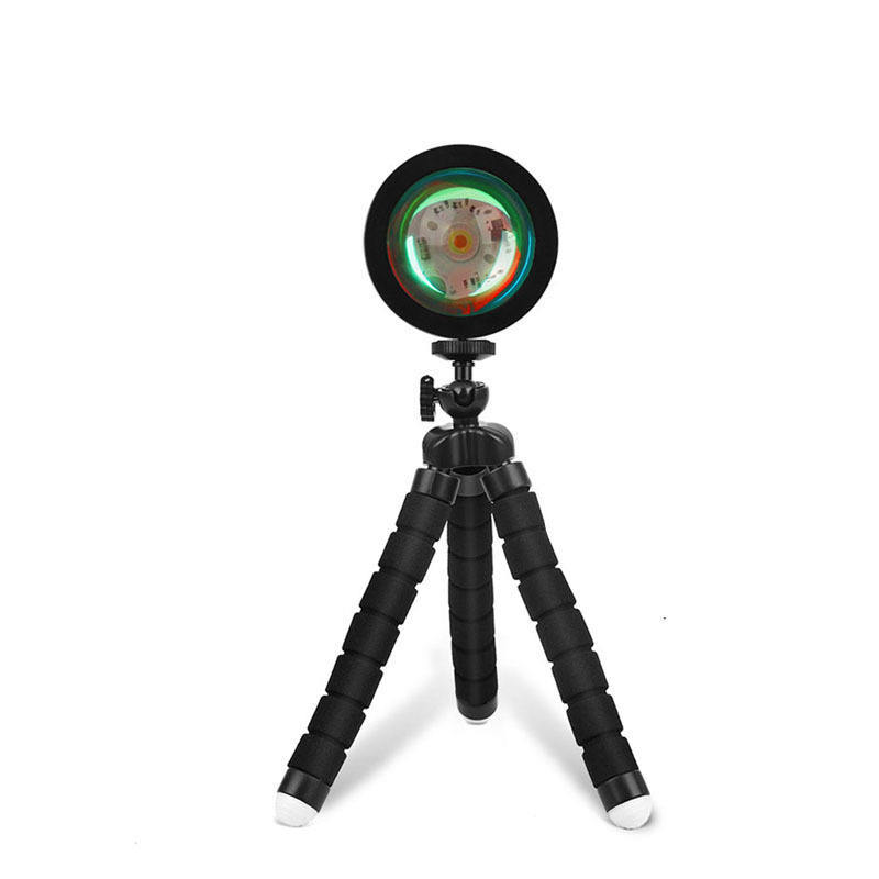 Modern RGB 16-Color LED Sunset Projection Lamp - App Controlled Halo Sunset Light for Home & Office