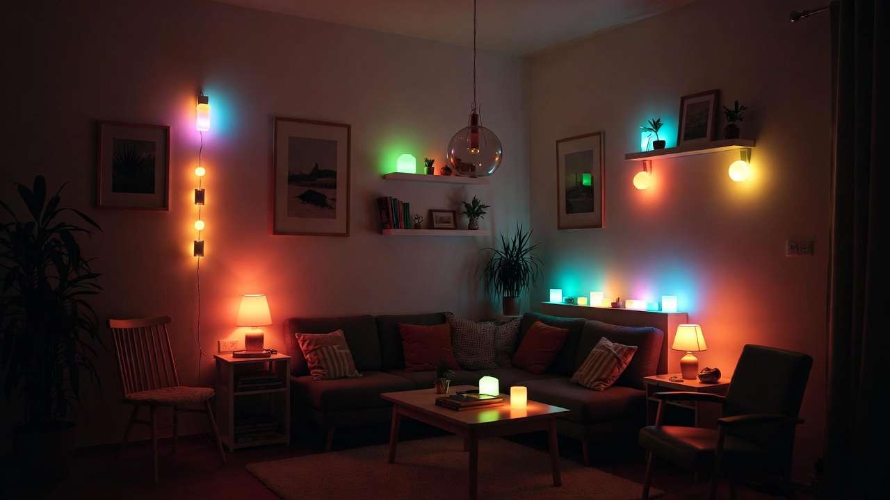 Cozy room with LED ambient lights