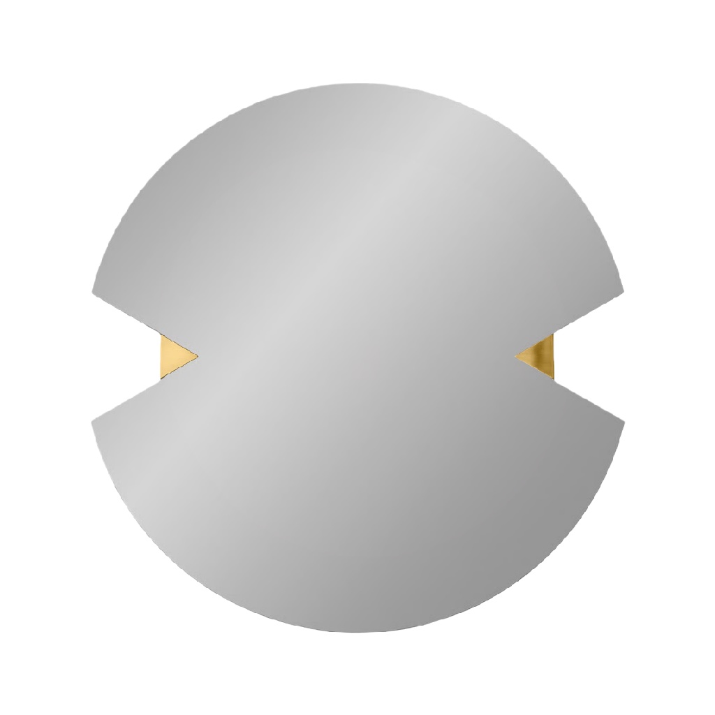 Espejo decorativo circular moderno, blanco con detalle dorado-kathyhill.shop