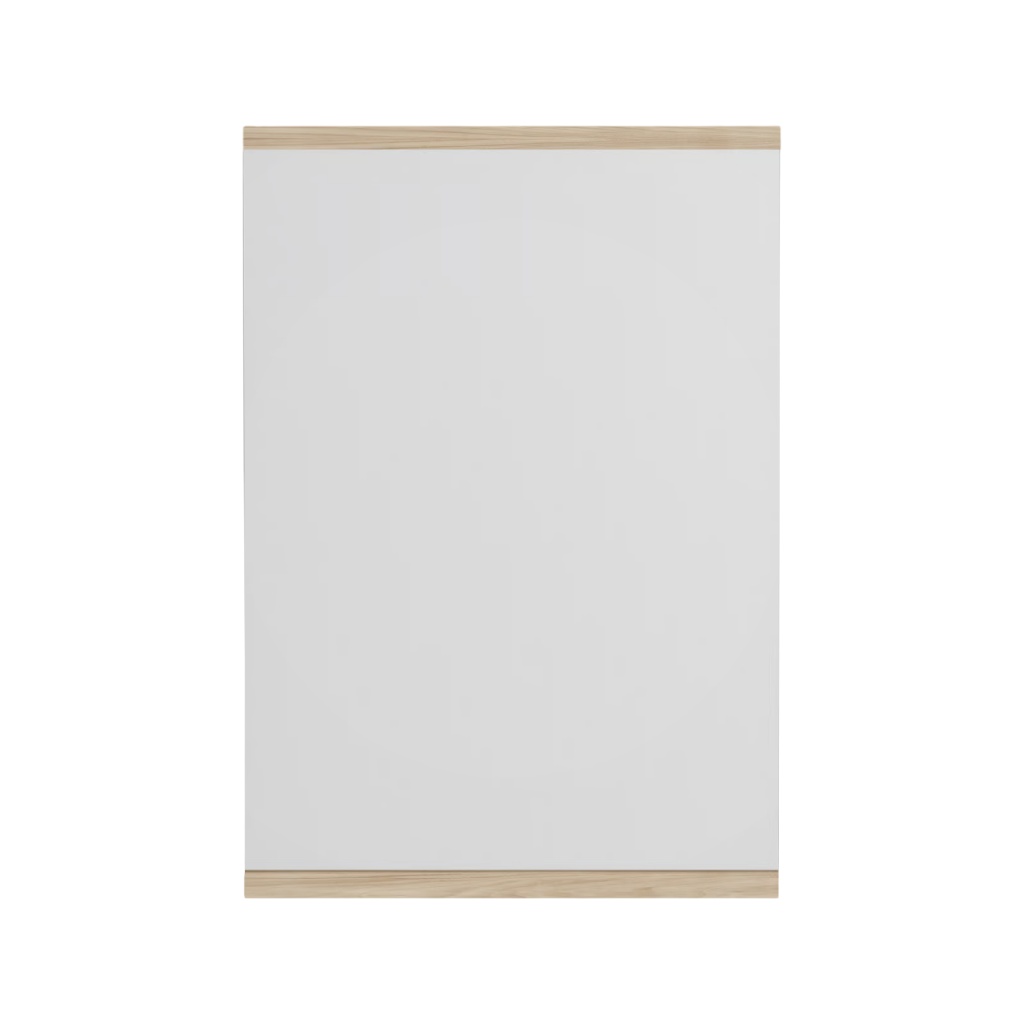 Espejo de pared rectangular moderno con detalle superior e inferior en madera-kathyhill.shop