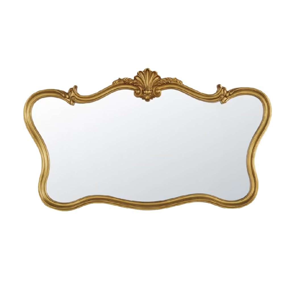 Miroir Rectangulaire Vintage avec Cadre Doré-caraburton.shop