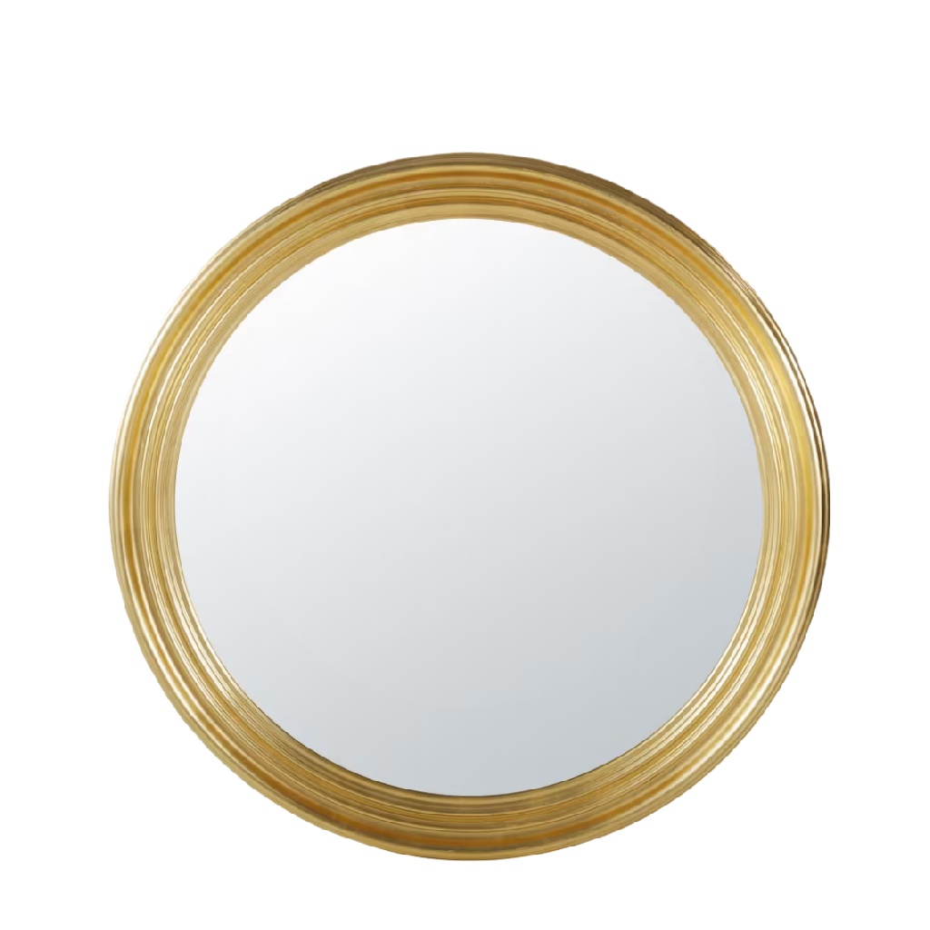Miroir Rond avec Cadre Doré Élégant-caraburton.shop